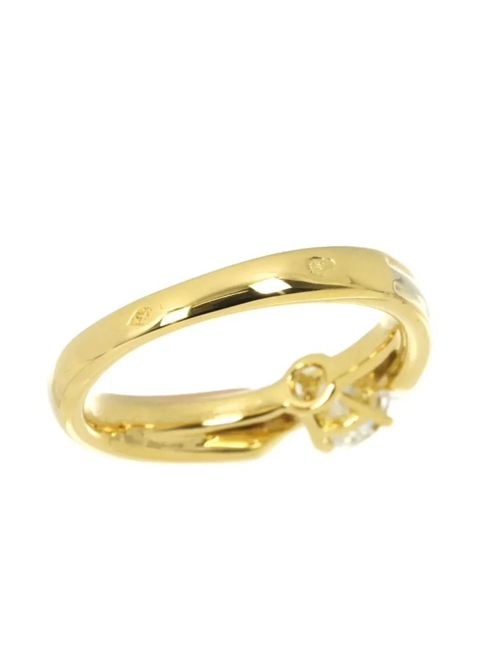 Cartier Trinity Solitaire Diamond VS 47 Ring 18k YG WG PG Triple Strand